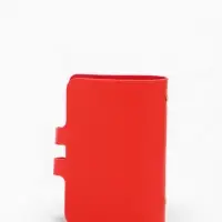 Визитница на кнопке, 24 карты, однотонная, красная