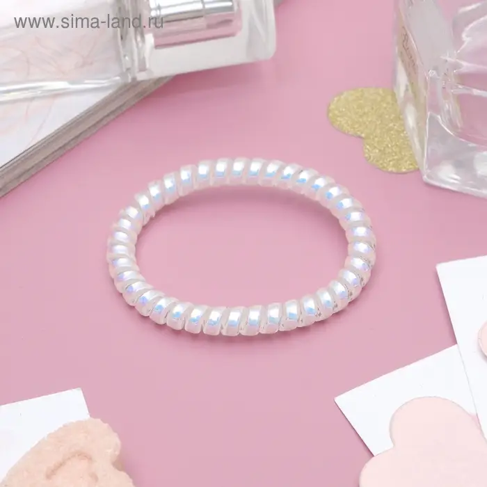 Резинка для волос  Резинка для волос "Пружинка" перламутр, 4,5 см