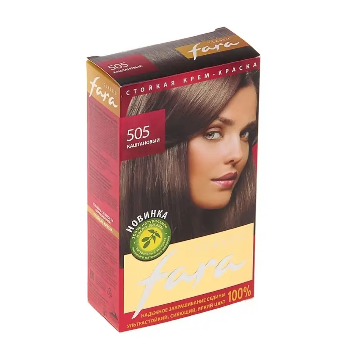 Краска для волос Fara Classic, тон 505, каштановый, 160 г