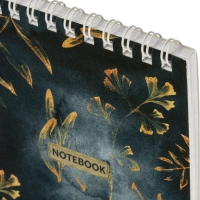 Блокнот Floral А6 60л, клетка, обл. мел.картон,спираль,синий