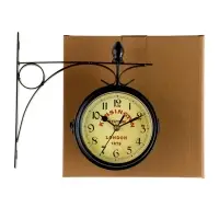Часы настенные интерьерные Kensington station, двусторонние, на подвесе, бесшумные, плавный ход, d=12 см, от батареек 2&times;АА