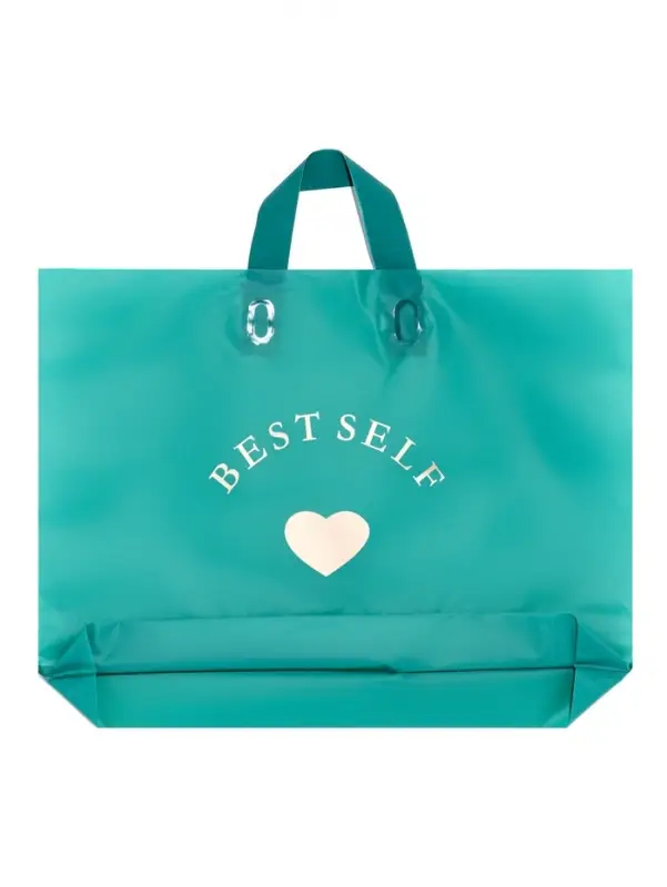 Пакет с петлевой ручкой зеленый 44 х 35 х 8 см  80 мкм Пакет с петлевой ручкой зеленый 44 х 35 х 8 см  80 мкм