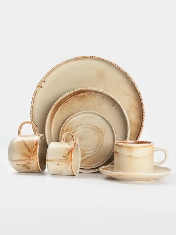 Тарелка с бортиком Magistro Organic brown, d=28.2 см, фарфор, бежевая