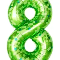 Воздушный шар фольгированный 40" цифра "8" пиксели, в ин.уп.