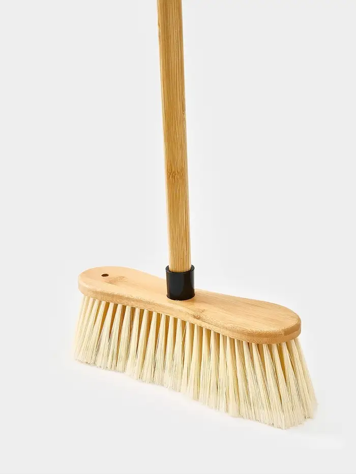 Щетка для пола "Meli", бамбук, 30х130 см, ворс 7 см, цвет черный Щетка для пола "Meli", бамбук, 30х130 см, ворс 7 см, цвет черный