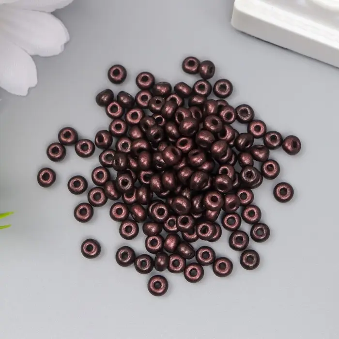 Бисер стекло 6/0  Бисер стекло 6/0 "Металлик. Тёмный шоколад" 10 гр