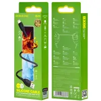 Кабель BX86 USB Lightning 1M 2.4A Borofone черный