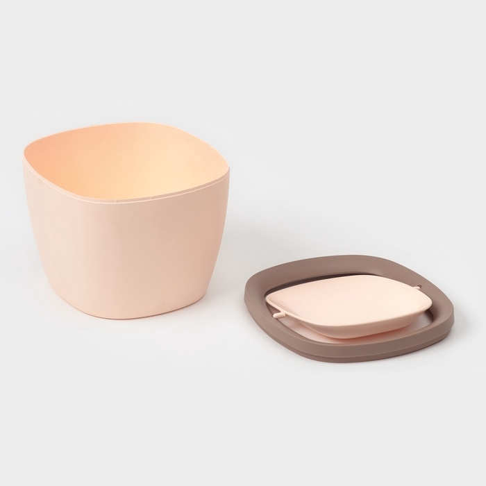 Мусорное ведро настольное Доляна «Сантор», пластик, 2,5 л, 16,5×16×12,5 см, бежевое Мусорное ведро настольное Доляна «Сантор», пластик, 2,5 л, 16,5×16×12,5 см, бежевое