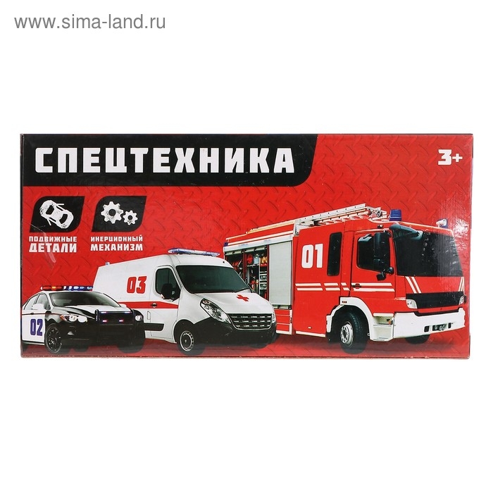 Машина металлическая «Пожарная служба», инерция, с элементами из пластика, МИКС Машина металлическая «Пожарная служба», инерция, с элементами из пластика, МИКС