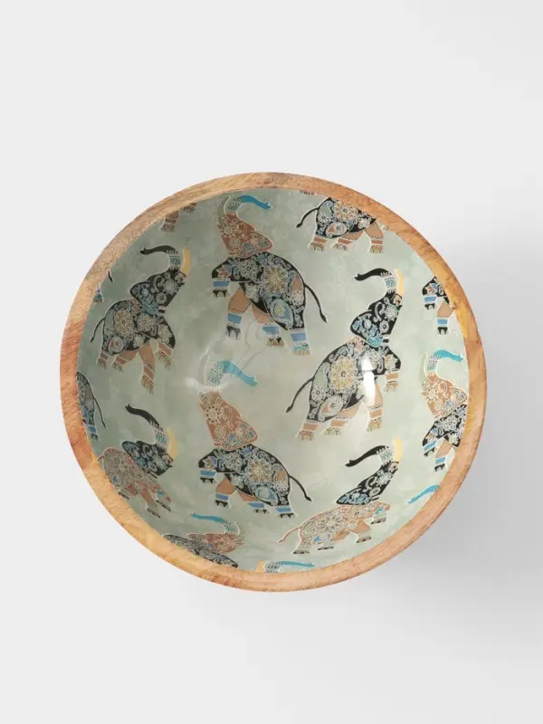 Салатник &laquo;Мудрый слон&raquo;, 25&times;25&times;10 см, дерево манго