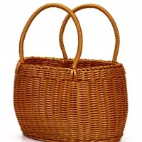 Корзина пластик 32 х 25 х 21 см, ручка17 см коричневый