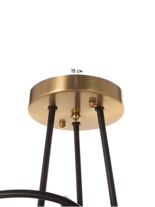 Люстра Люстра "Узел" 3х40Вт Е27 черный/латунь 52х52х36см