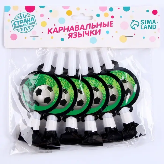 Карнавальный язычок &laquo;Футбол&raquo; 6 шт.