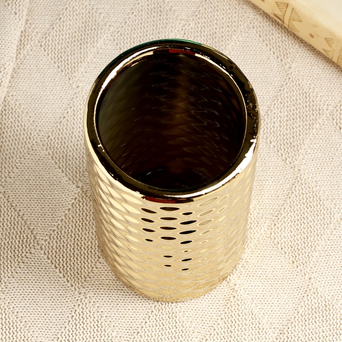 Кашпо - ваза  Кашпо - ваза "Хелен" золотая, 9х9х20см