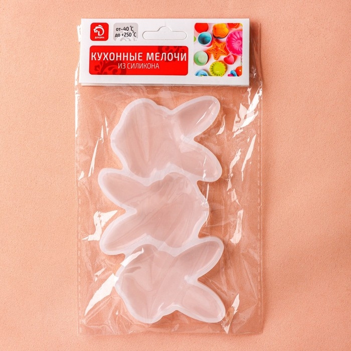 Форма для леденцов Доляна «Заяц», силикон, 13×7,5×0,7 см, 3 ячейки Форма для леденцов Доляна «Заяц», силикон, 13×7,5×0,7 см, 3 ячейки