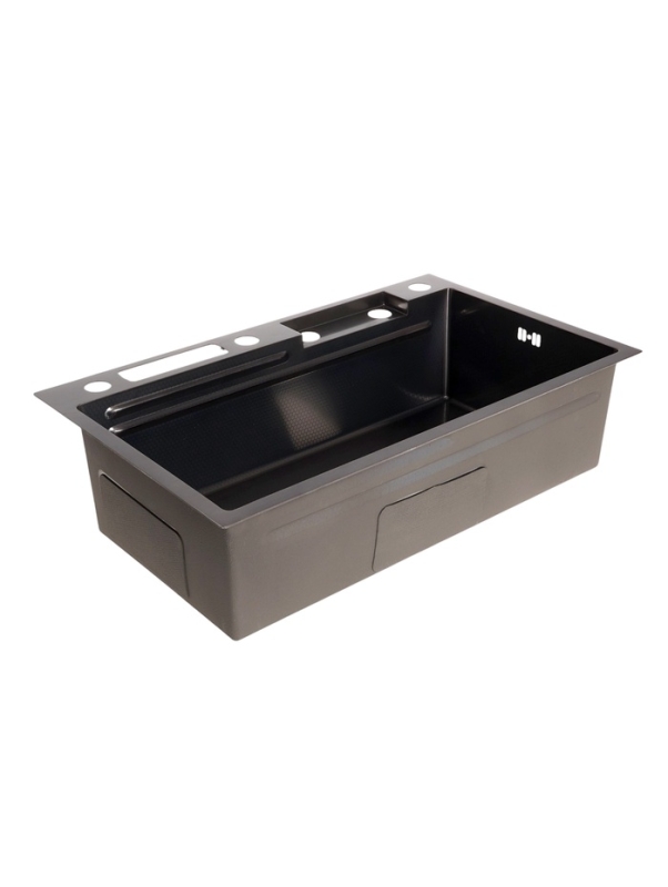 Кухонная мойка ZEIN M04, S=3.0 и 0.7 мм, смеситель, корзины, кран для питьевой воды, графит Кухонная мойка ZEIN M04, S=3.0 и 0.7 мм, смеситель, корзины, кран для питьевой воды, графит