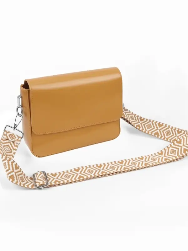 Ручка для сумки &laquo;Орнамент&raquo;, стропа, 135&plusmn;3&times;3.8 см, цвет горчичный