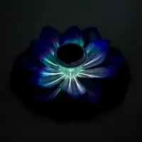 Садовая фигура - фонарь &laquo;Лотос&raquo;, 28&times;28&times;9 см, для водоёмов, фиолетовая