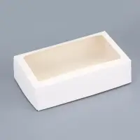 Упаковка для продуктов с окном, белая, 23&times;14&times;6 см, 1.9 л