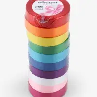 Лента атласная, набор 10 шт., 20 мм, 23 м&plusmn;1 м, разноцветная