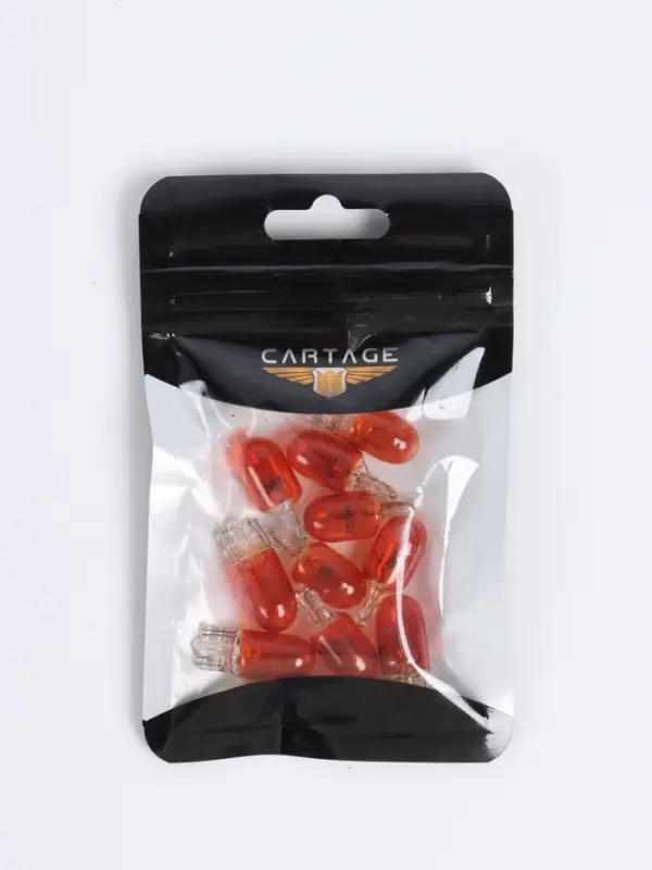 Галогенная лампа для автомобиля Cartage ORANGE, T10, W5W, 5 Вт, 12 В, набор 10 шт.