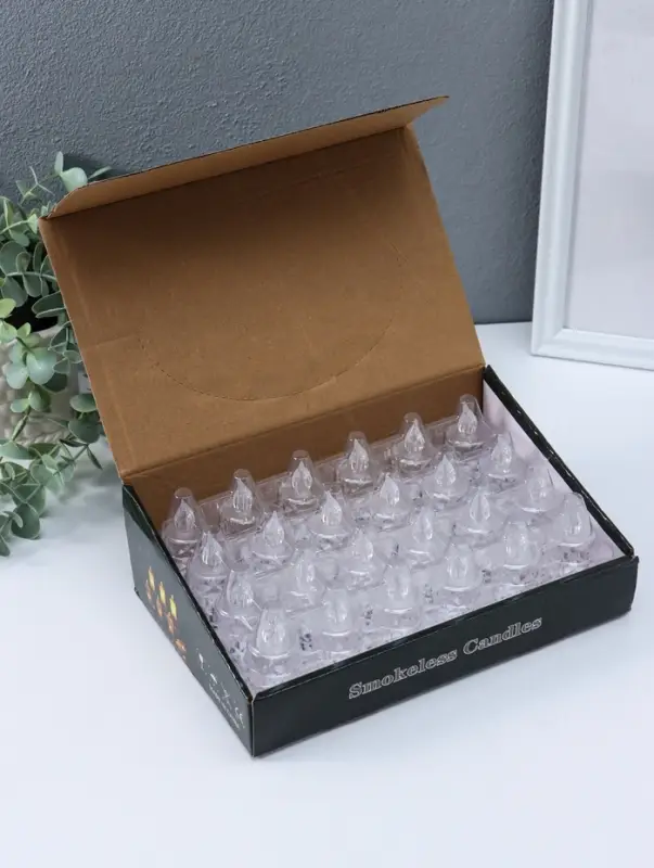 Светодиодная свеча LED "Свеча с подтёками, грани" 3хLR41, прозрачный 3,5х3,5х7 см