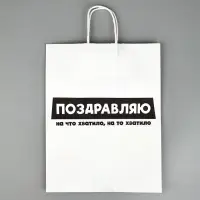 Подарочный пакет с открыткой &laquo;На что хватило&raquo;, крафт