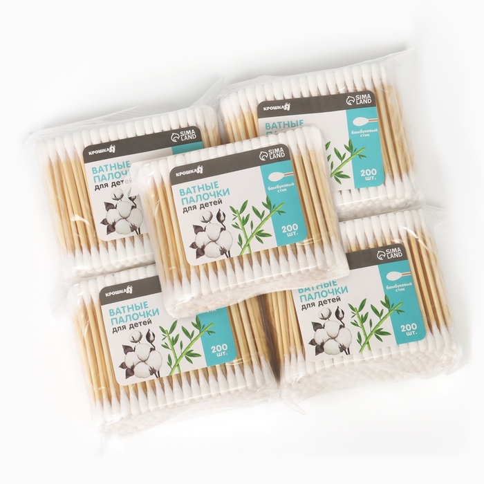 Ватные палочки, наконечник - классика, хлопок/бамбук(стик) 1000 шт Ватные палочки, наконечник - классика, хлопок/бамбук(стик) 1000 шт