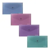 Папка-конверт на кнопке C6, 180 мкм, ErichKrause Vivid, глянцевая, полупрозрачная, микс