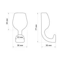 Крючок мебельный CAPPIO CHALICE, однорожковый, цвет черный
