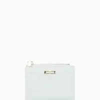 Кошелёк женский на кнопке, 12.5&times;2&times;9 см, однотонный, комбинированный, светло-голубой