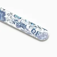 Пилка для ногтей &laquo;Гжель&raquo;, прямая, 180/240 грит, 18 см, разноцветная