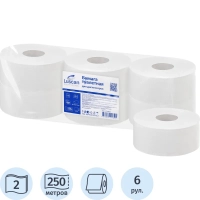 Бумага туалетная д/дисп Luscan Prof Etalon 2сл белая втул 250м 6рул/уп