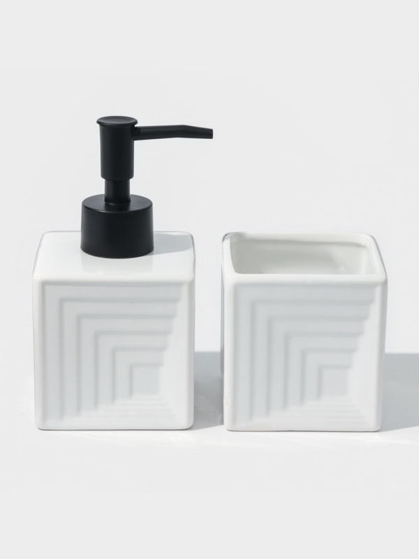 Набор для ванной SAVANNA, 3 предмета, дозатор для мыла, стакан, мыльница Набор для ванной SAVANNA, 3 предмета, дозатор для мыла, стакан, мыльница