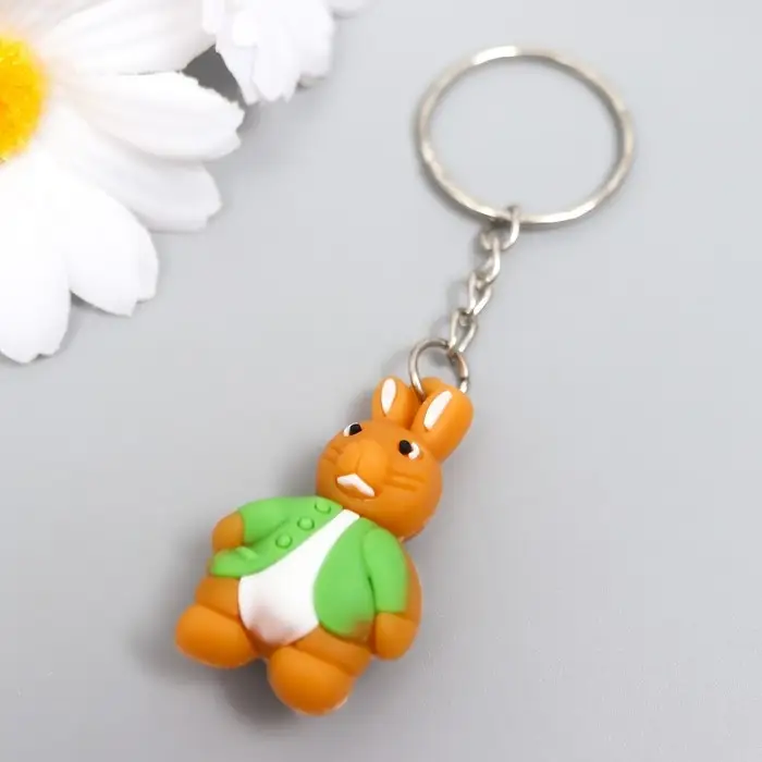 Брелок резина Брелок резина "Кролик в пиджаке" МИКС 1,2х2,5х3,5 см