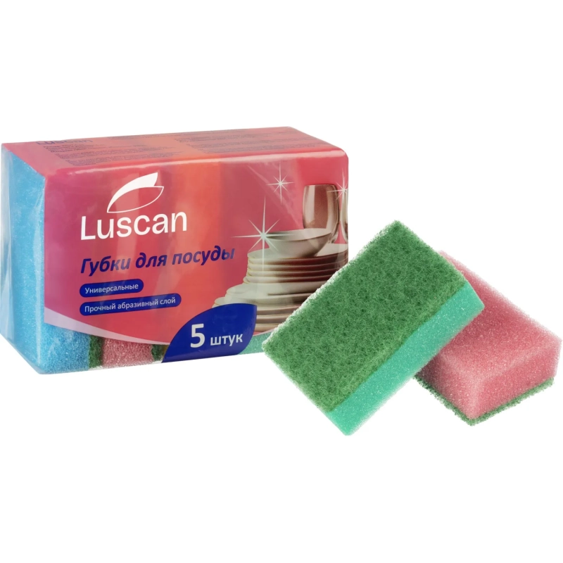 Губки для посуды Luscan 80х50х26мм 5шт/уп