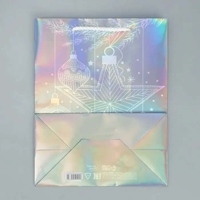 Пакет голографический «Звезда», MS 18 х 23 х 10 см