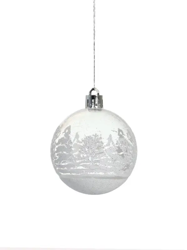 Ёлочные игрушки &laquo;Изморозь&raquo;, шары новогодние, набор 6 шт., d=6 см, белый