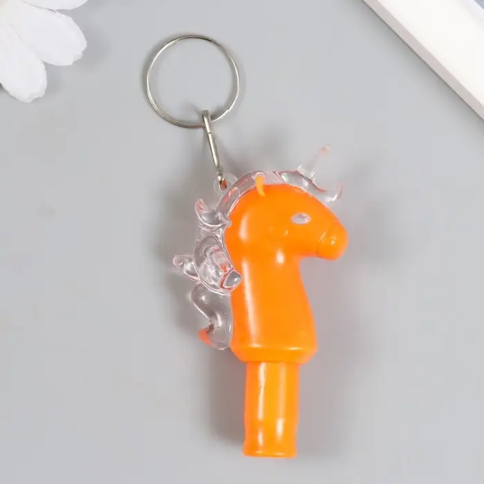 Фонарик брелок для ключей на кольце «Морской конёк», свисток, мигает 7×1.5×4 см, МИКС Фонарик брелок для ключей на кольце «Морской конёк», свисток, мигает 7×1.5×4 см, МИКС