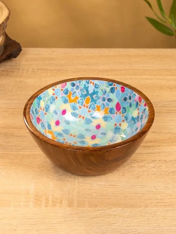 Чаша Чаша "Калейдоскоп" 18х18х8 см, дерево шишам