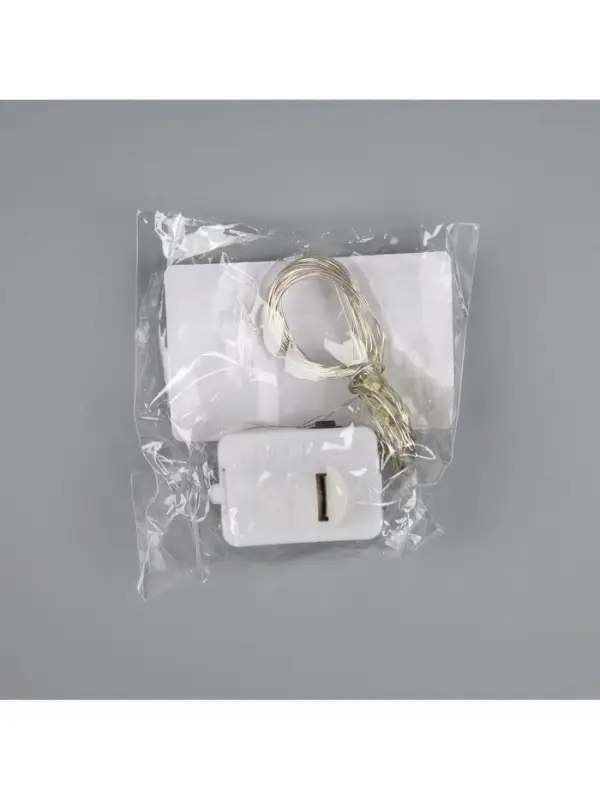 Гирлянда &laquo;Нить&raquo; 2 м роса. IP20, нить серебристая, 20 LED, 4.6 В, AG13&times;3 (в комплекте), 3 режима, свечение зелёное