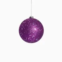 Ёлочные игрушки &laquo;Барбара&raquo;, шары новогодние, d=14 см, набор 5 шт., серебристо-фиолетовый