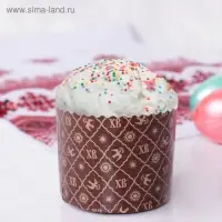 Форма бумажная для кулича «ХВ», 70×60 мм