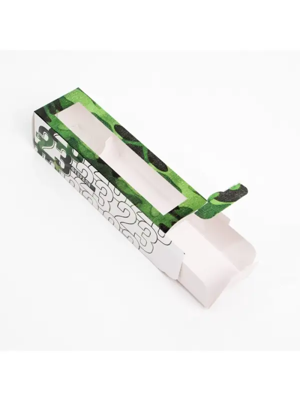 Коробка для макарун, кондитерская упаковка, &laquo;23 февраля&raquo;, 18&times;5.5&times;5.5 см