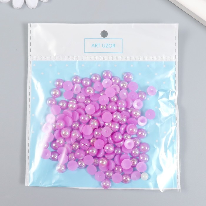 Декор для творчества пластик Декор для творчества пластик "Половинки бусин. Сиреневый" 20 гр 0,8х0,8 см