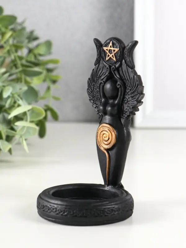 Подсвечник  Подсвечник "Богиня Викка", 12х7 см, черный