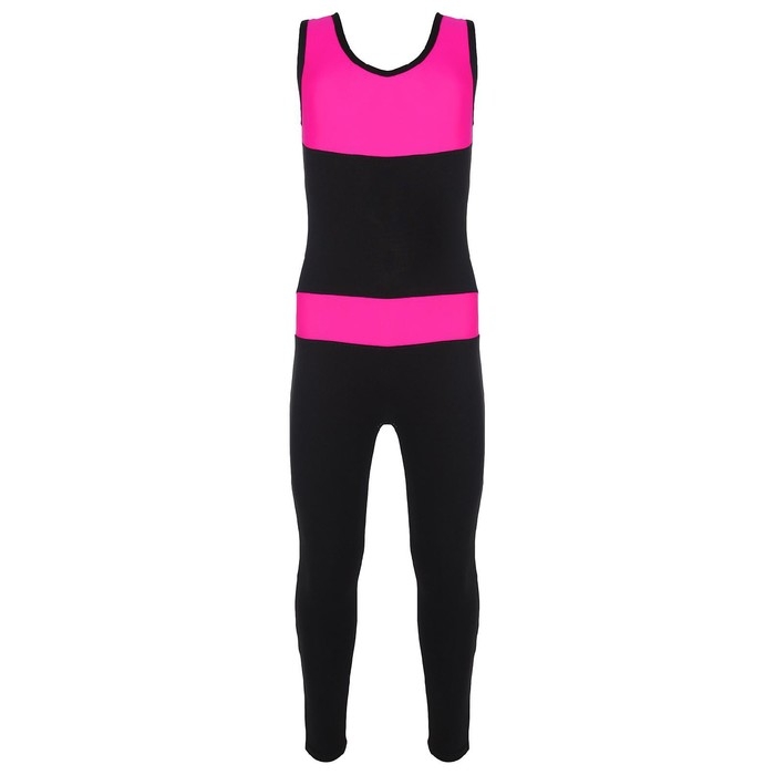 Комбинезон для гимнастики и танцев Grace Dance, р. 34, цвет чёрный/фуксия Комбинезон для гимнастики и танцев Grace Dance, р. 34, цвет чёрный/фуксия