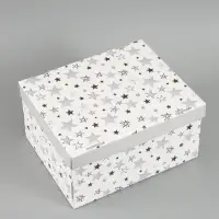 Коробка складная &laquo;Серые звёзды&raquo;, 31 х 25,6 х 16 см
