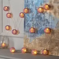 Гирлянда &laquo;Нить&raquo; 5 м с насадками &laquo;Клубки фиолетовые&raquo;, IP20, прозрачная нить, 20 LED, свечение тёплое белое, 220 В