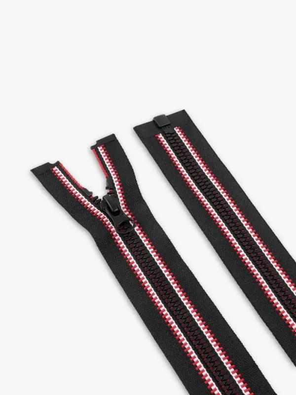 Молния &laquo;Трактор&raquo;, №5, разъёмная, замок автомат, 80 см, чёрная, красная, белая